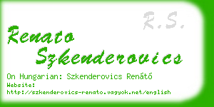 renato szkenderovics business card