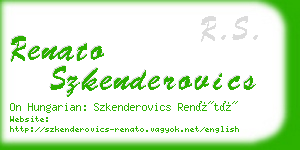 renato szkenderovics business card